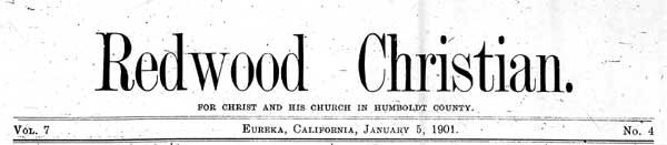 Masthead for the Redwood Christian newspaper