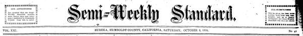 Masthead for the Semi-Weekly Standard newspaper