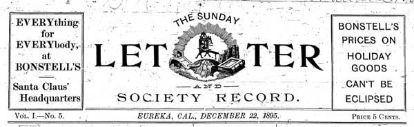 Masthead for the Sunday Letter and Society Record newspaper Masthead for the Sunday Letter and Society Record newspaper