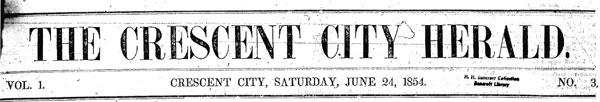 Masthead for the Crescent City Herald Masthead for the Crescent City Herald