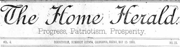 Masthead for the Home Herald newspaper