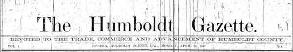 Masthead for the Humboldt Gazette newspaper