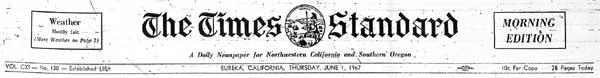 Masthead for the Times-Standard newspaper Masthead for the Times-Standard newspaper