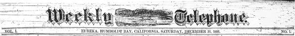 Masthead for the Weekly Telephone newspaper