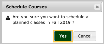 yes button highlighted
