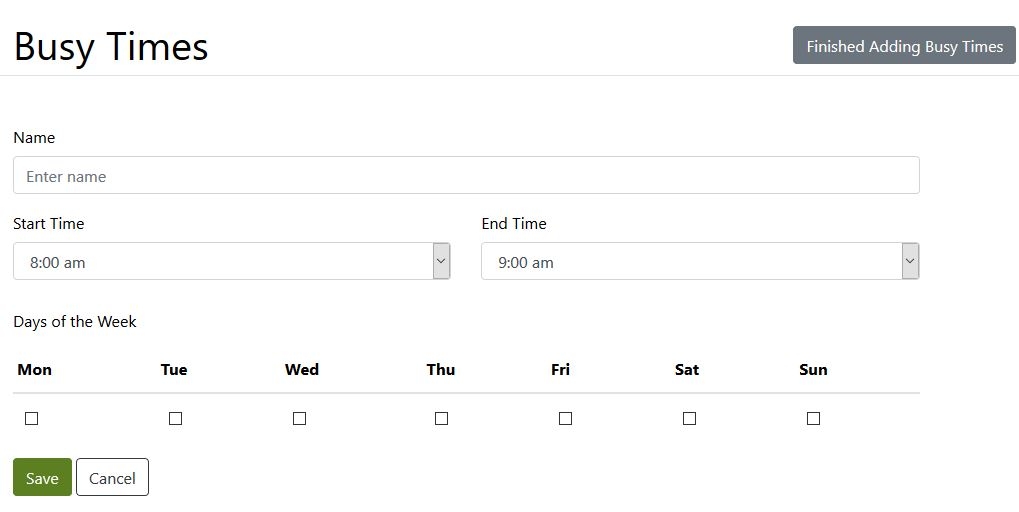 busy time info card