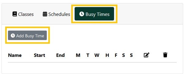 add busy time button