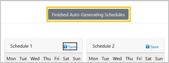 Finished Auto-Generating Schedules