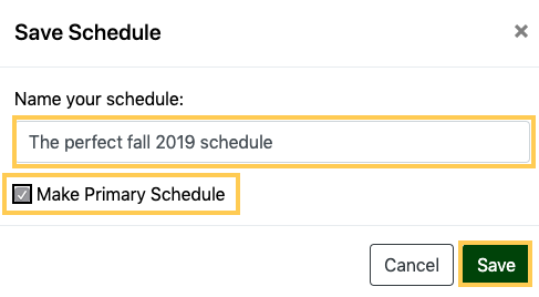 save schedule