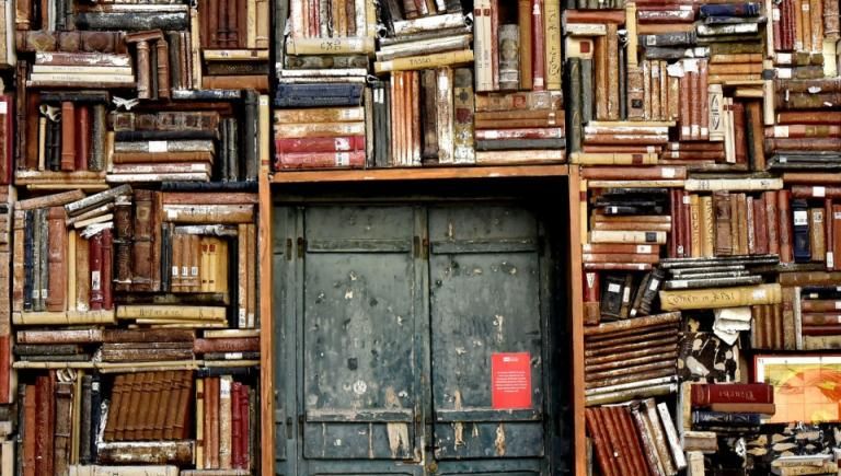 books on shelves