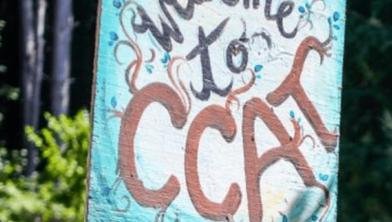 Photo of a sign that reads "welcome to CCAT"