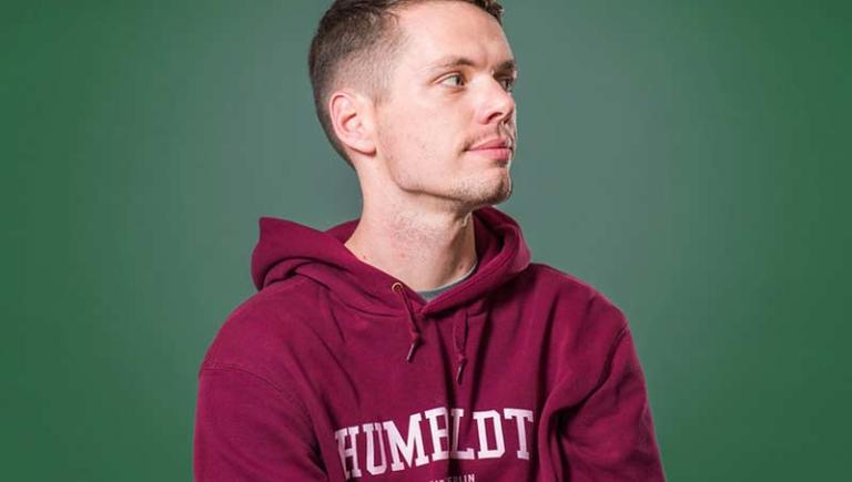 Student wearing hoodie
