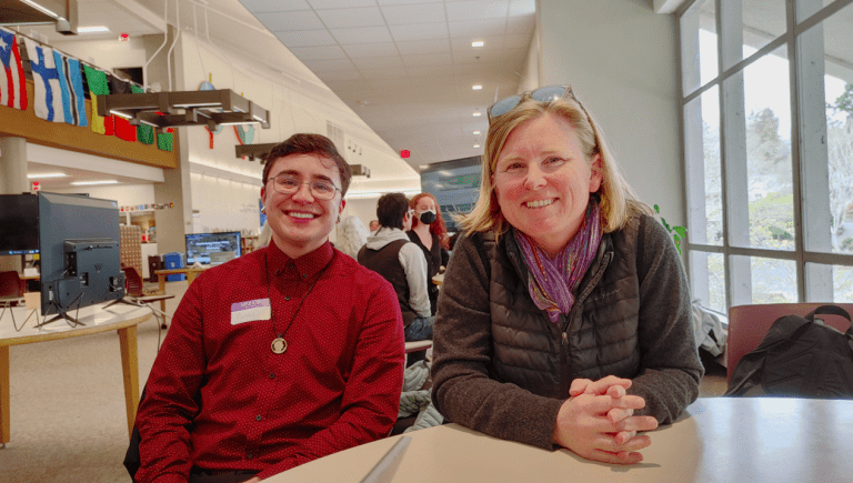 Sara Hart and Student at Teaching Excellence Symposium 2024