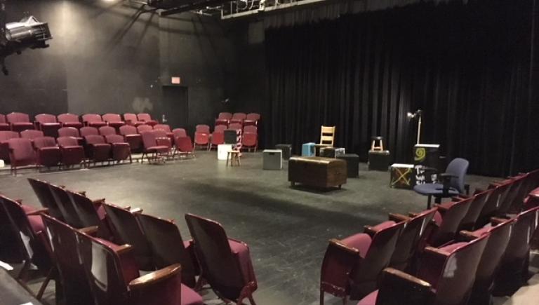 An empty black box theatre
