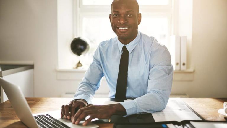 Man on laptop computer