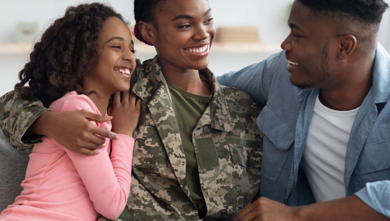 Military member with family