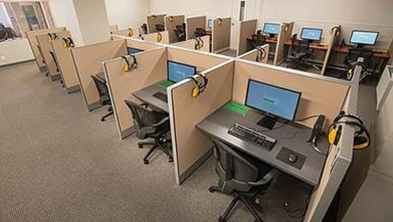 image of testing center booths