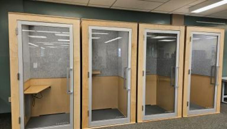 image of audio booths in library
