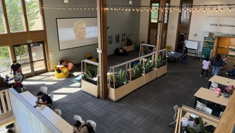 Students relax, study, and gather in the Kate Buchanan Room.