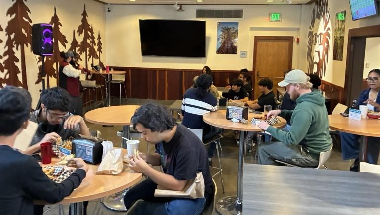 students eating burgers at Bigfoot Burgers
