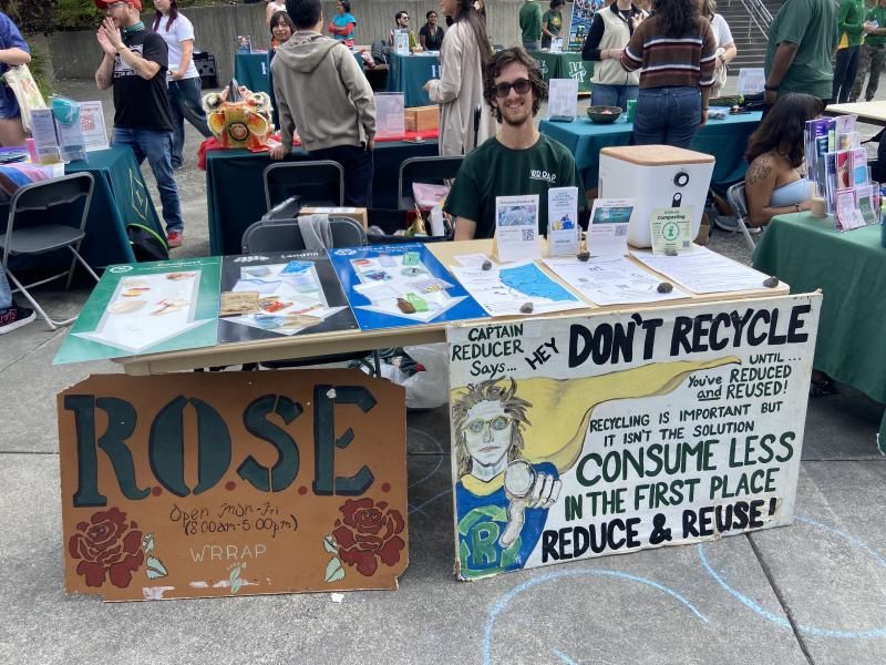 Spencer Hoyt hosting WRRAP's information table during the Campus Resource Fair 2026