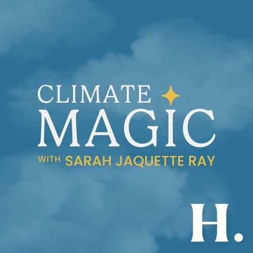 Climate magic podcast logo, features a magic wand in place of the letter "i."
