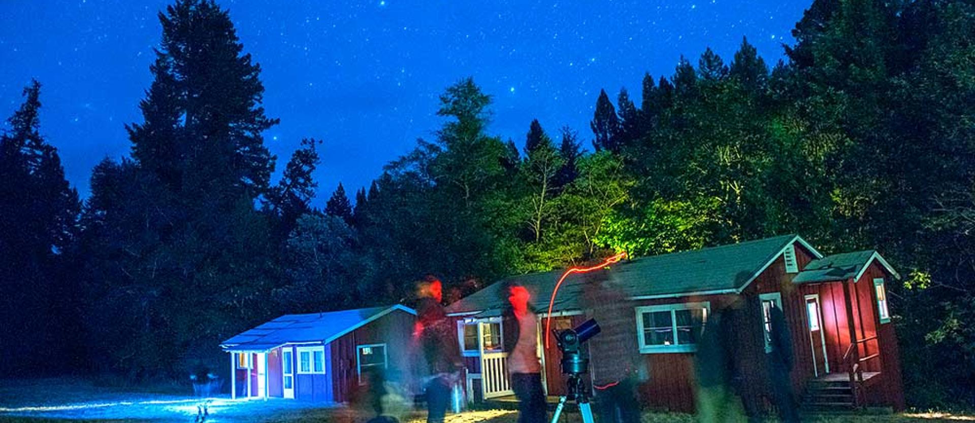 Stars to Rocks program students star gazing on the Mattole River