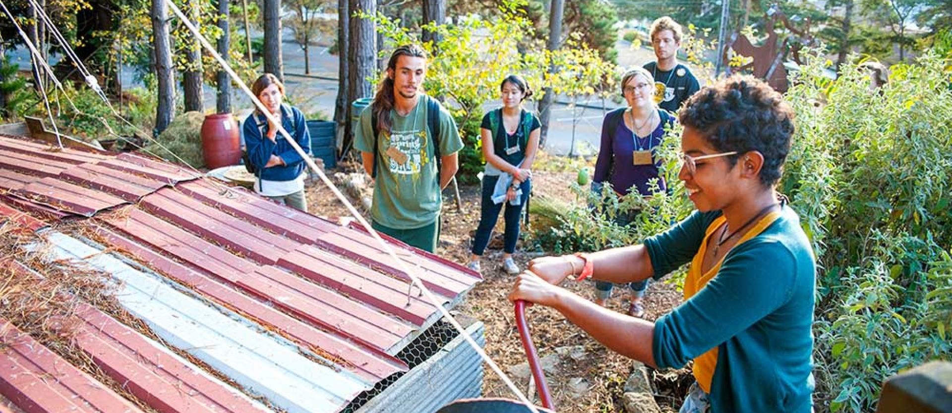 Composting demo at the Campus Center for Appropriate Technology