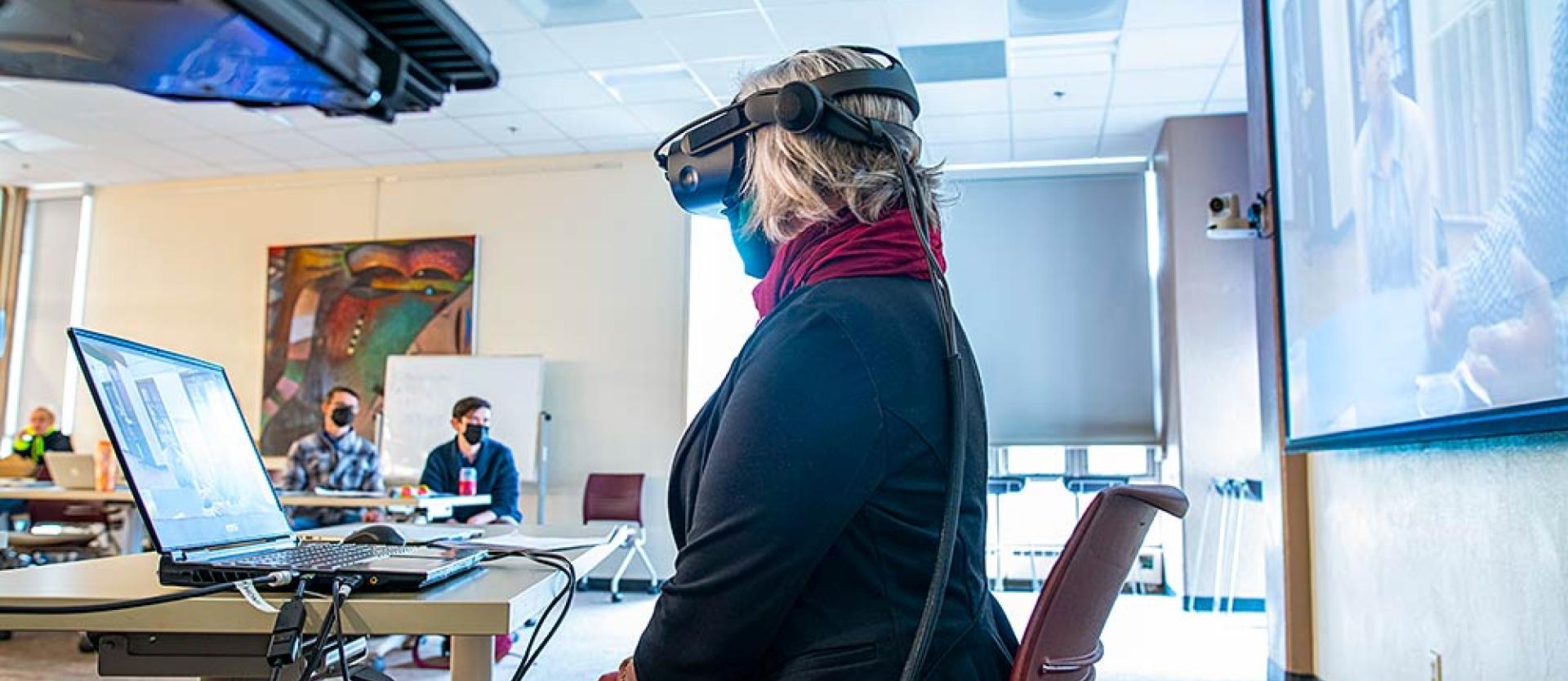 Nursing class using virtual reality