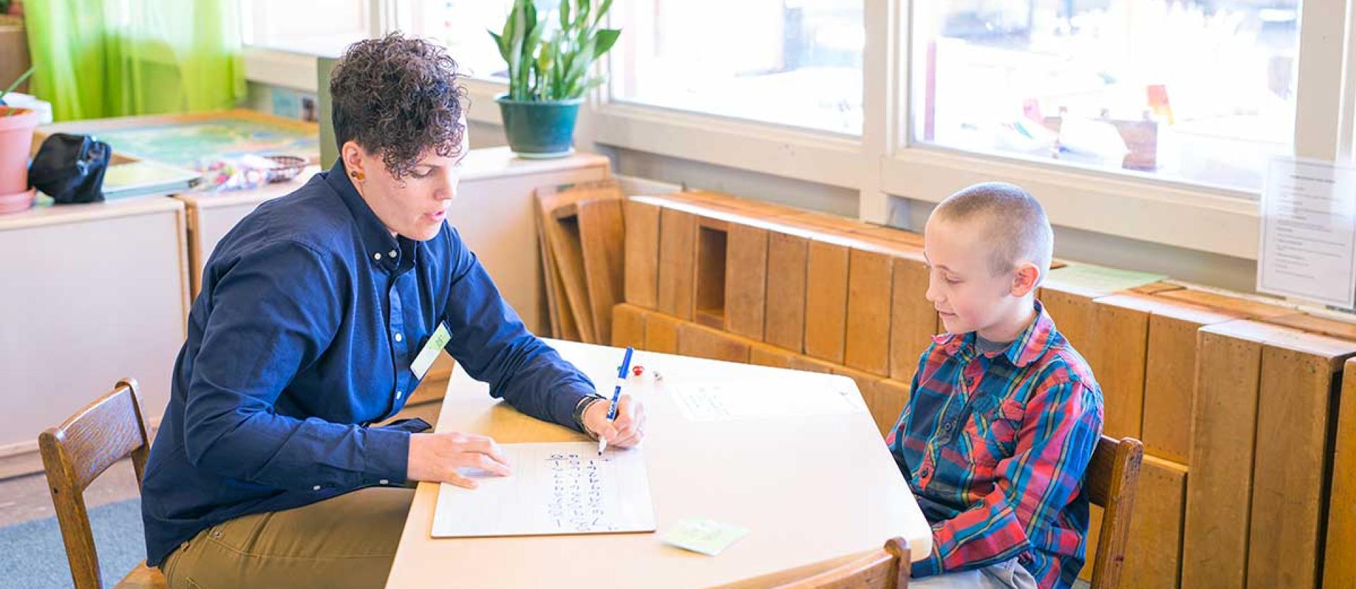 Student teacher at math camp