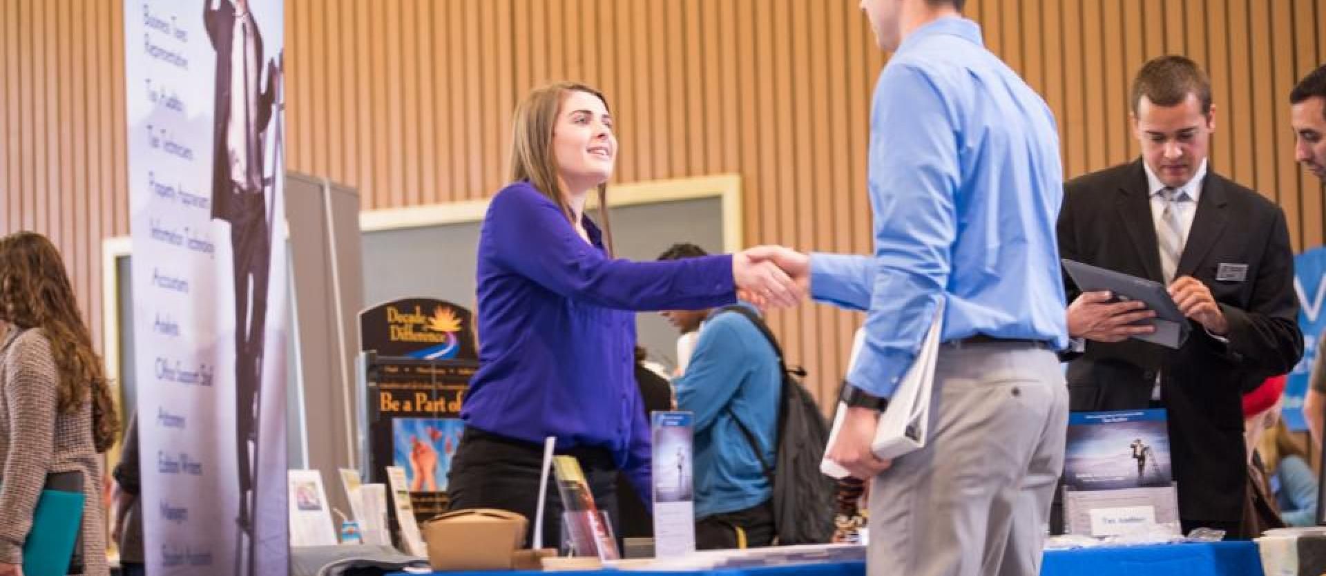 Student at job fair
