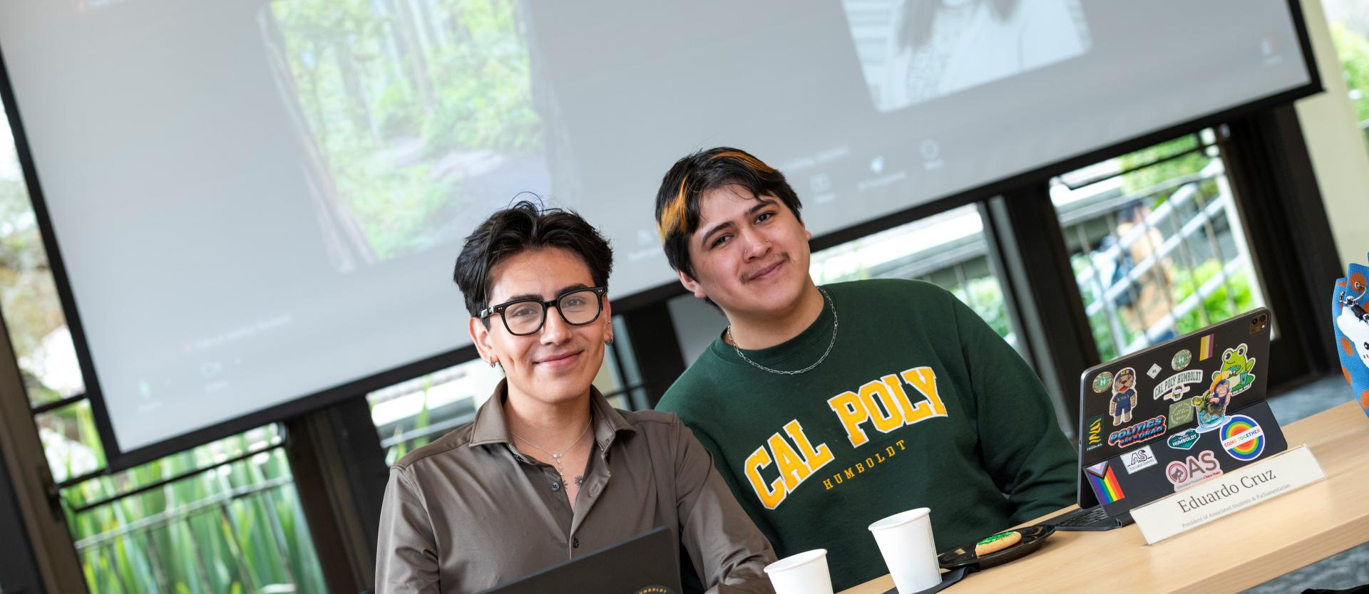 Two students at University Senate