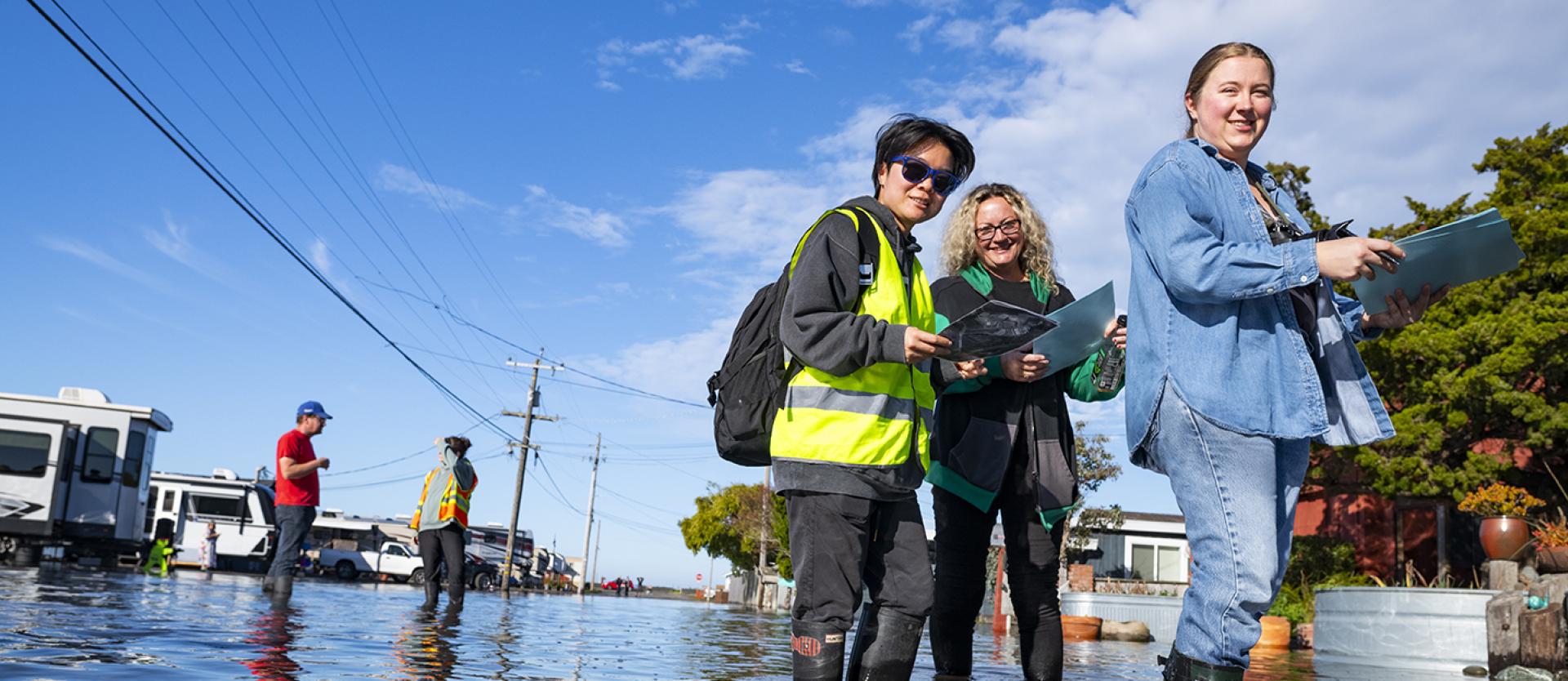 A group of students doing fieldwork