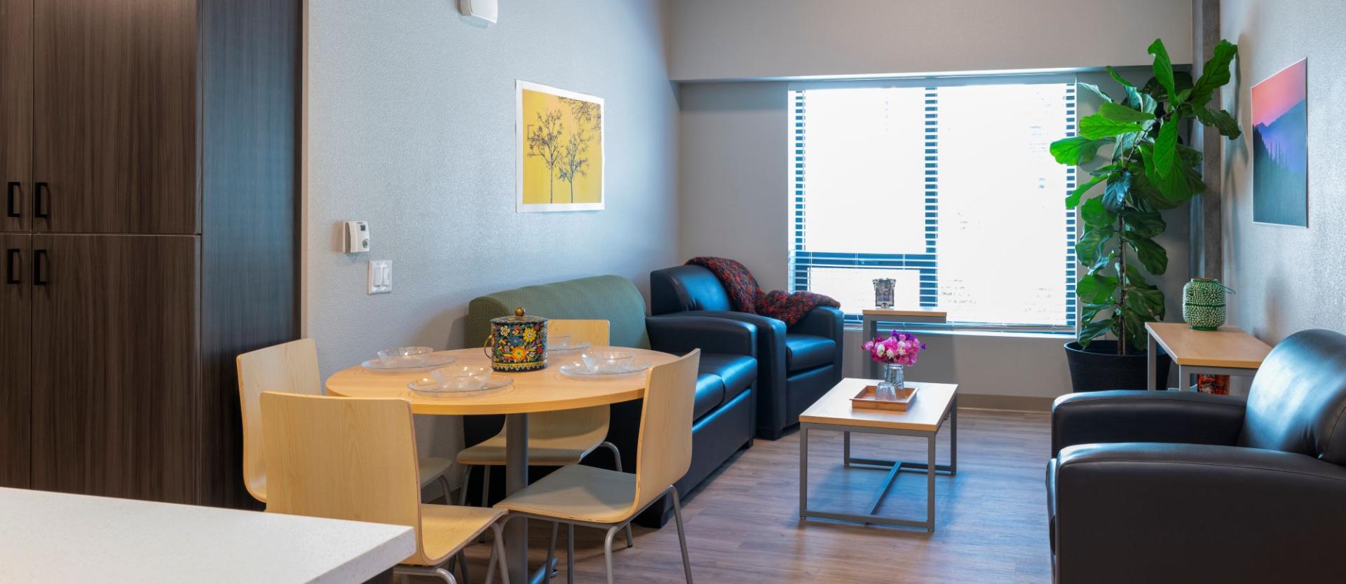 shared living area in residence hall