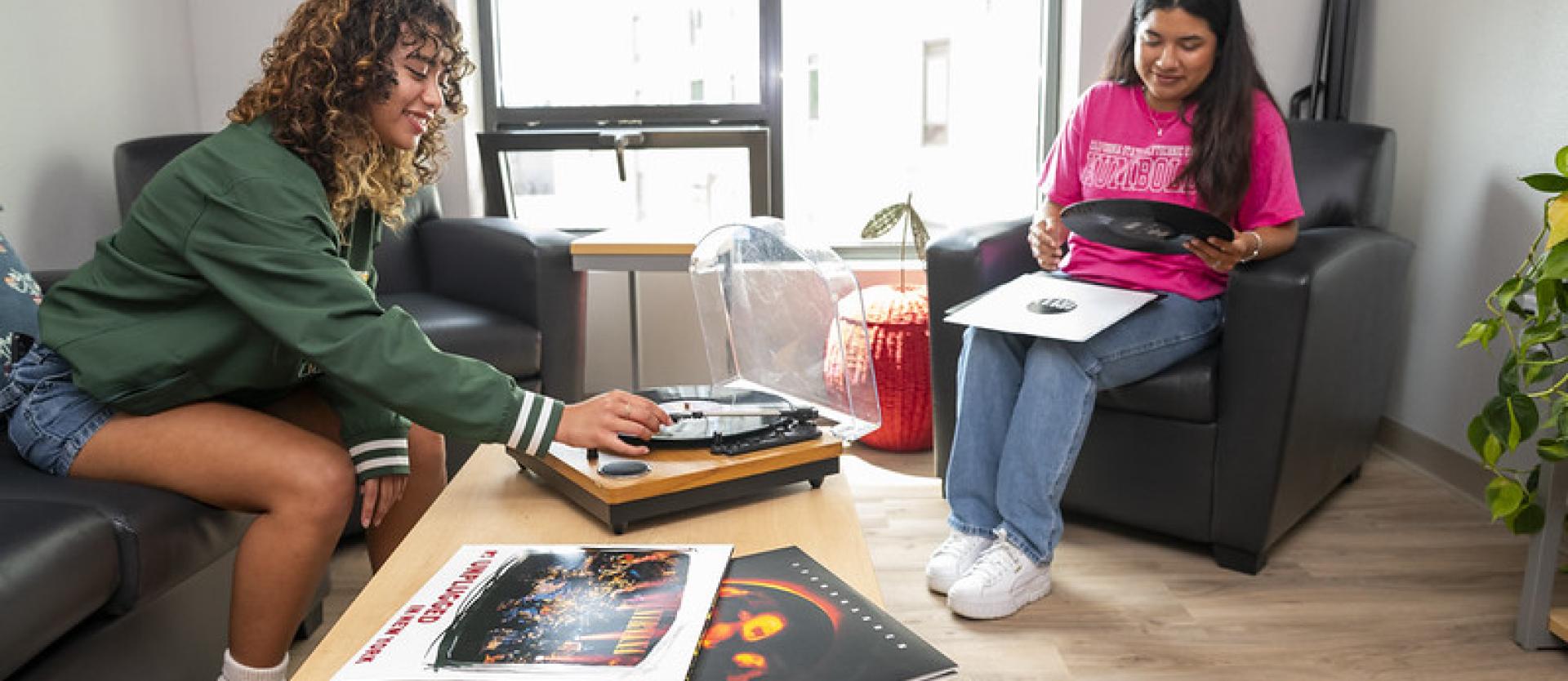 students in living room