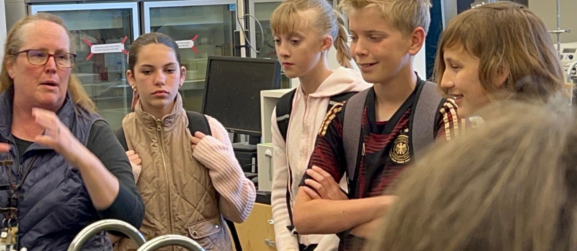 Jenny with students