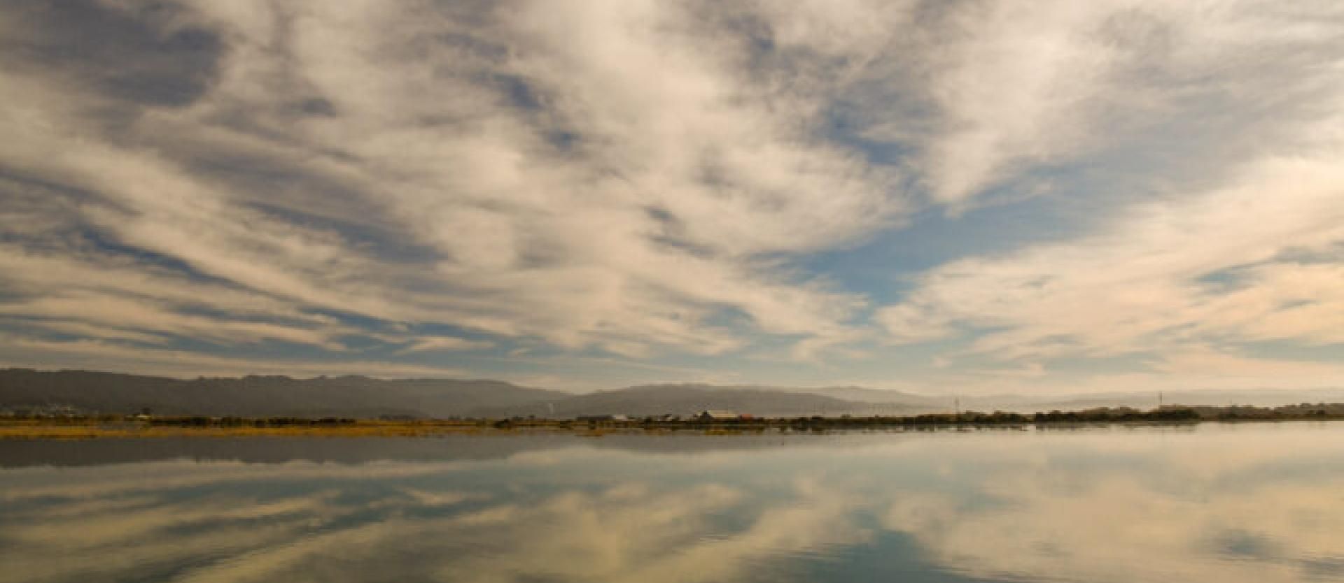image of Humboldt Bay in the afternoon, on a cloudy day