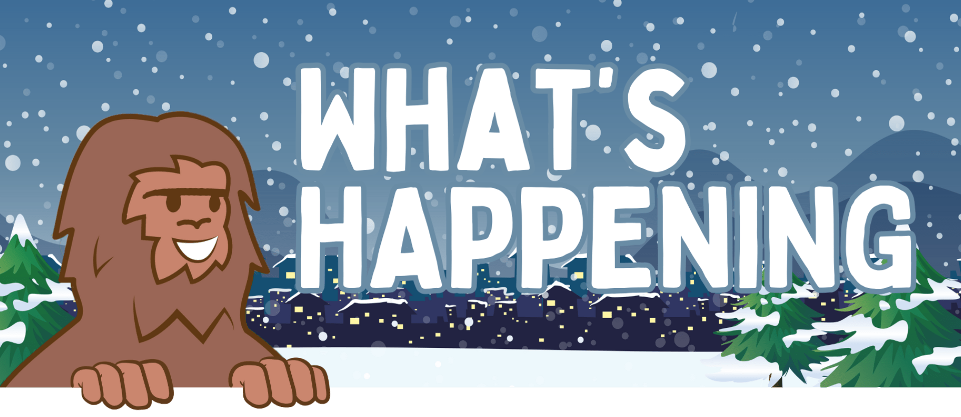 What's Happening with SMC's Bigfoot mascot, in a spring background.