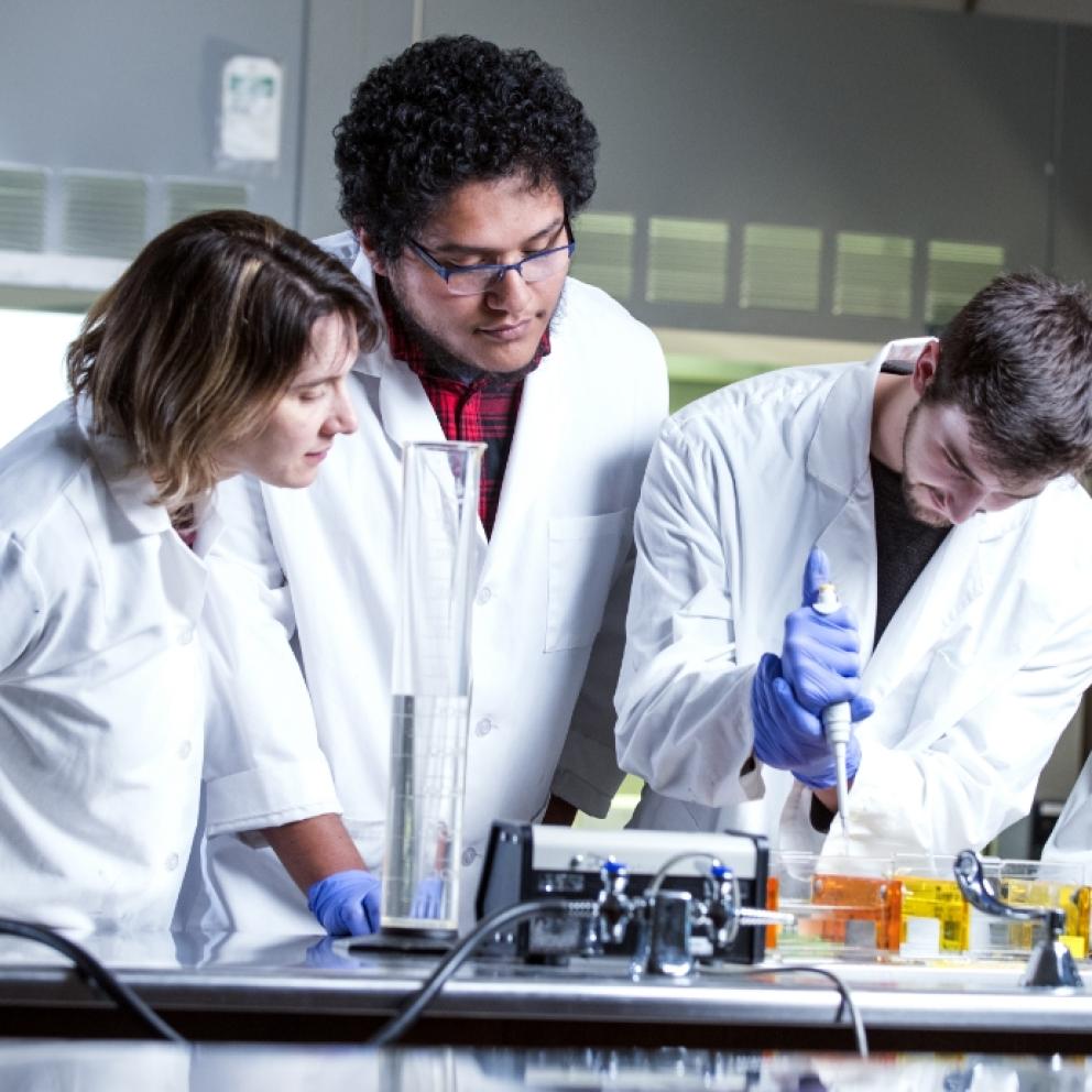 Students in a science lab