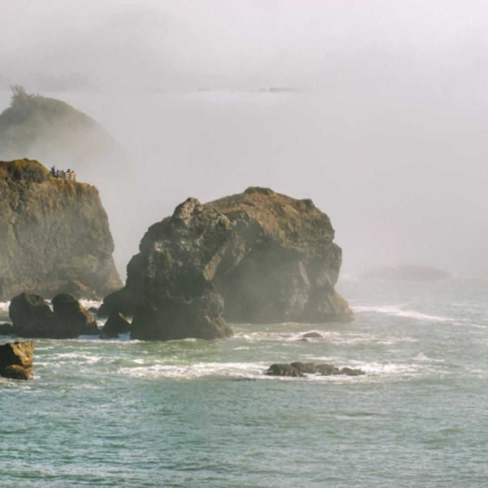 Rocky, coastal landscape