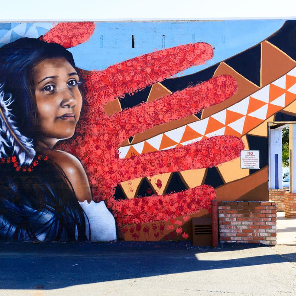 The California Center for Rural Policy - Lake County Mural - Tribal - Kumler