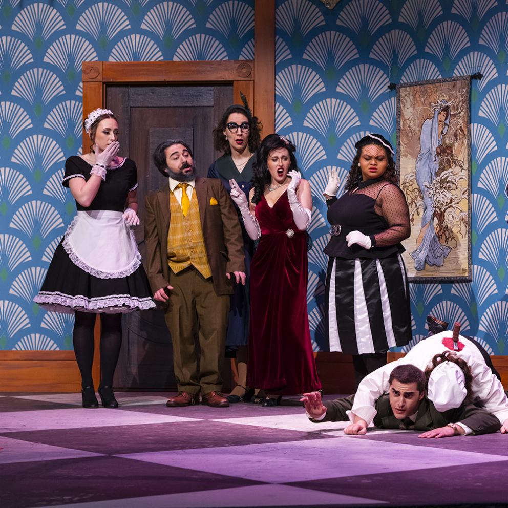 a group of theatre students performing