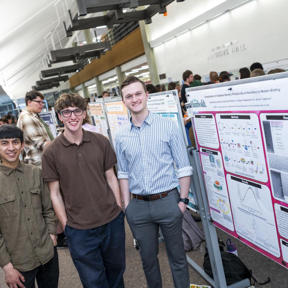 3 students present their research at ideaFest 2025