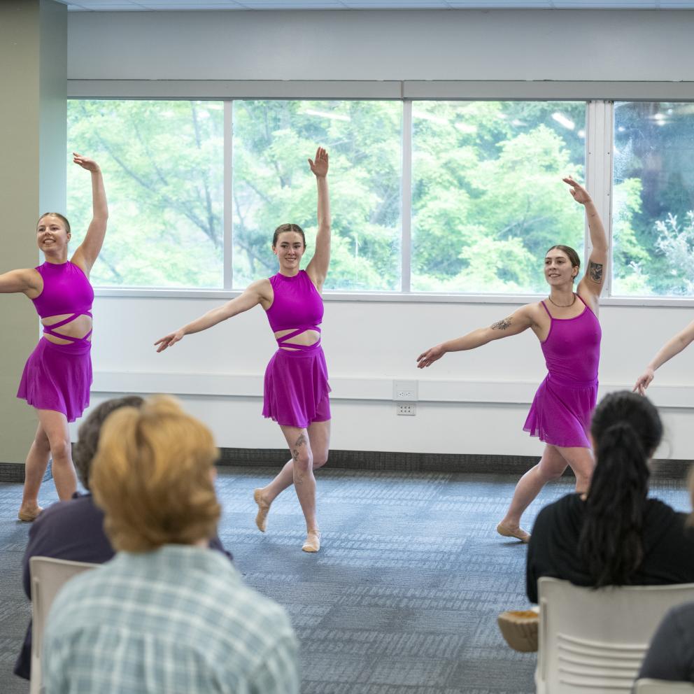 Dancers dressed in pink at ideafest