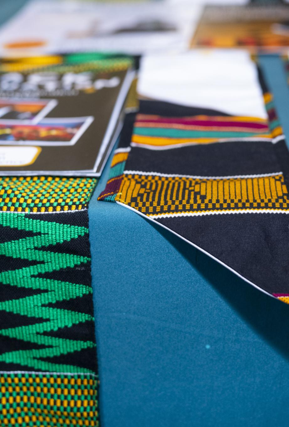 Close up of Black Graduation Sashes.