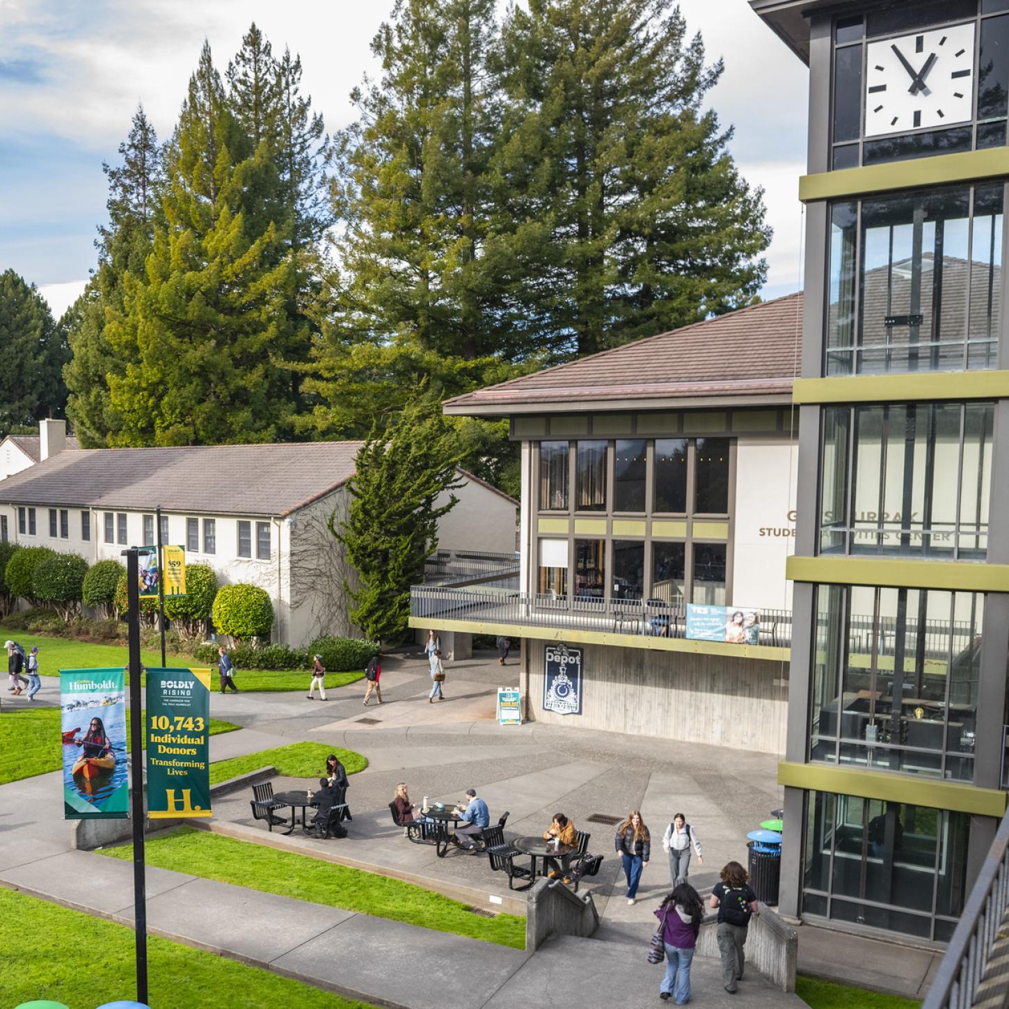 Looking down at the University Quad
