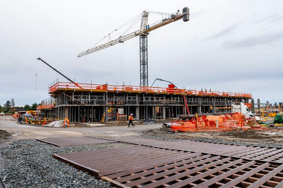 Construction underway on the Student Housing Project.