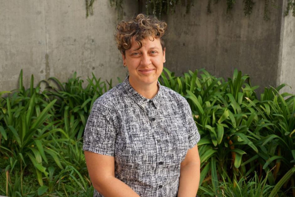 A photo of alum Jess Whatcott, a Women&amp;#039;s Studies Professor at San Diego State University. 