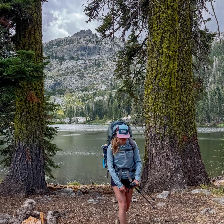 Backpacker at Tangle Blue Lake