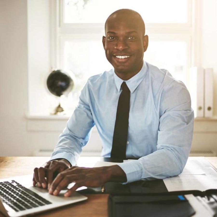 Man on laptop computer